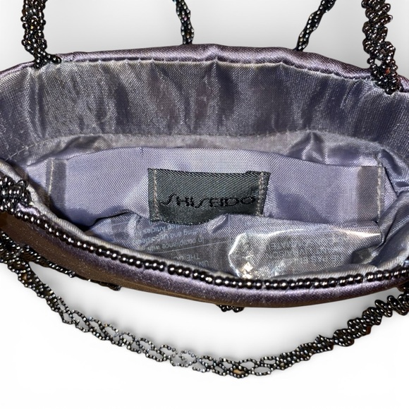 Shiseido Y2K Beaded Satin Grey-Purple Mini Handbag - Picture 4 of 6